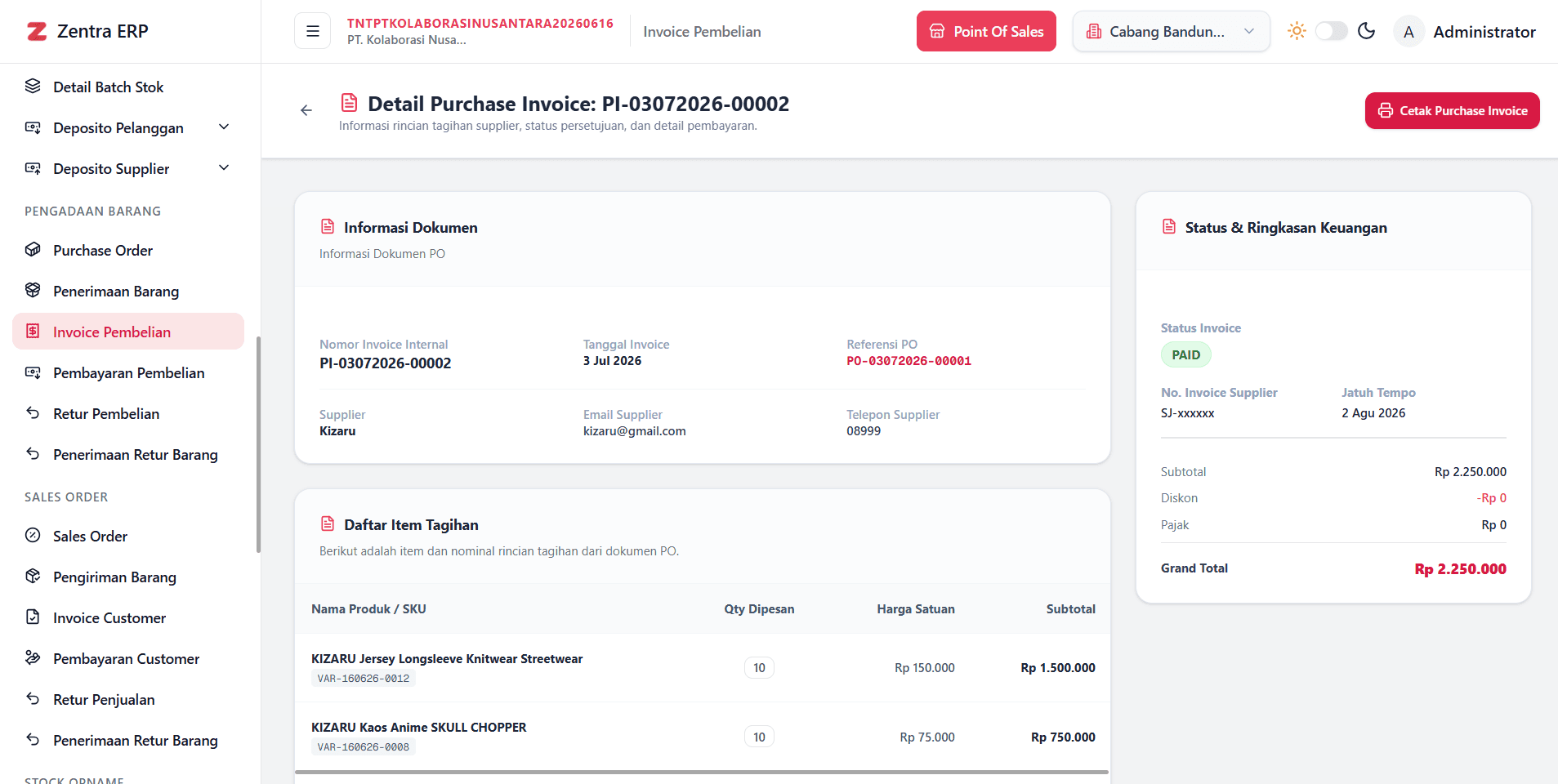 Purchase Invoice