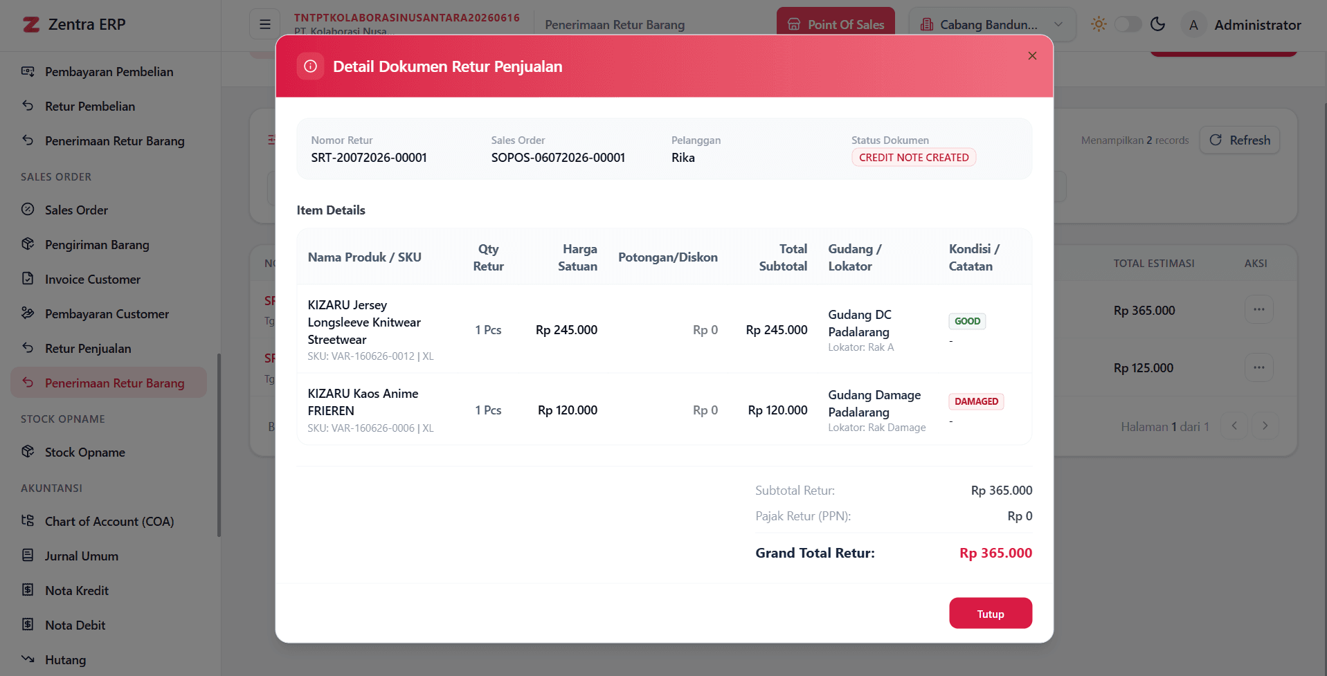 Sales & Purchase Returns