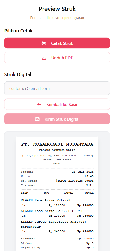 Struk Digital Mobile