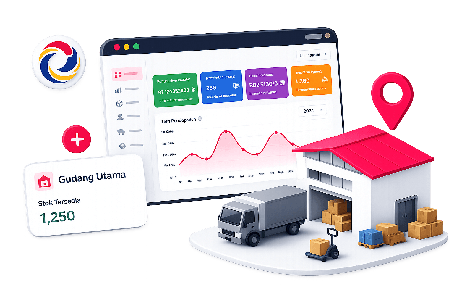 Zentra ERP Dashboard Mockup
